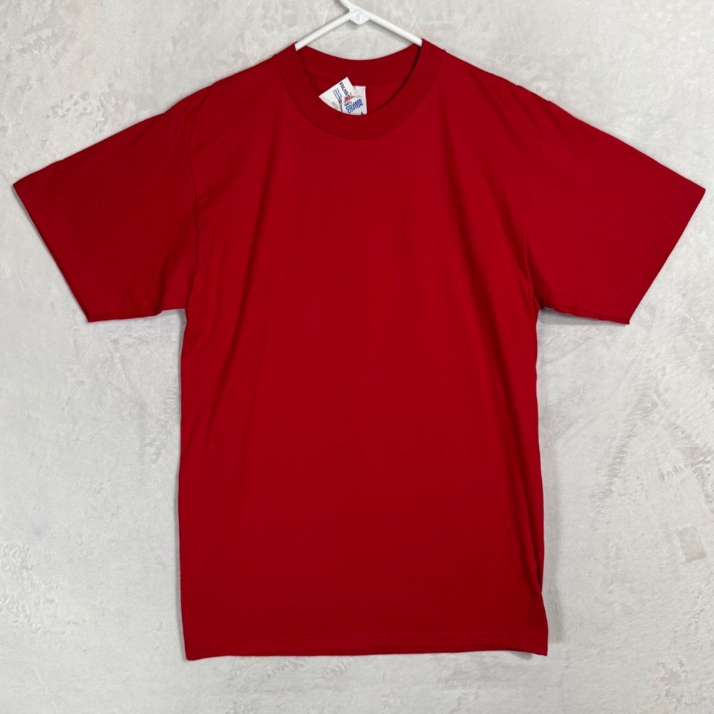 NWT Vintage Russell Jerzees Red Blank Single Stitch T Shirt Sz L USA Deadstock‎